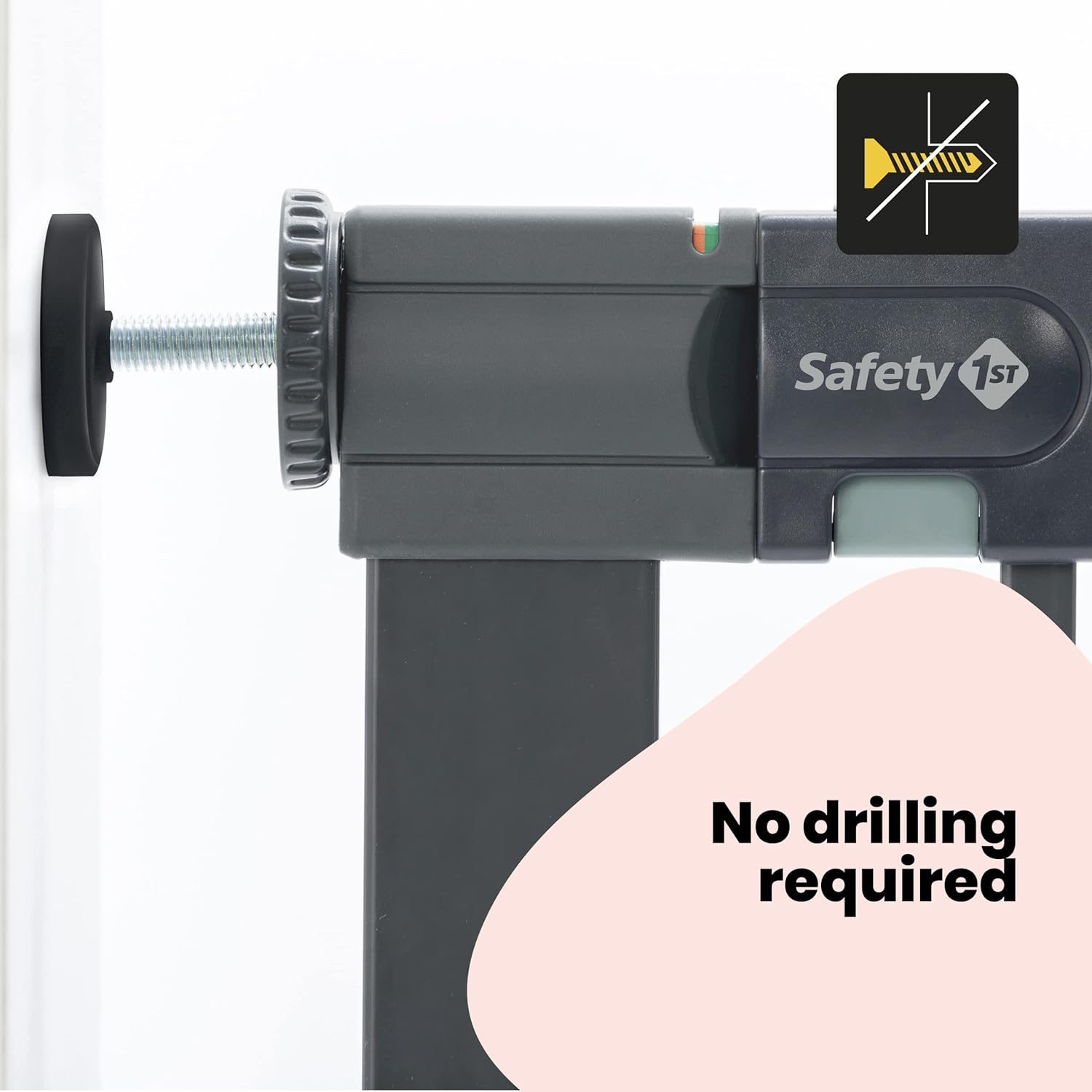 Detalle de Safety 1st Easy Close Metal Gate: Pressure Fit Baby Gate, 73–80 cm (up to 108 cm with extensions) – Grey