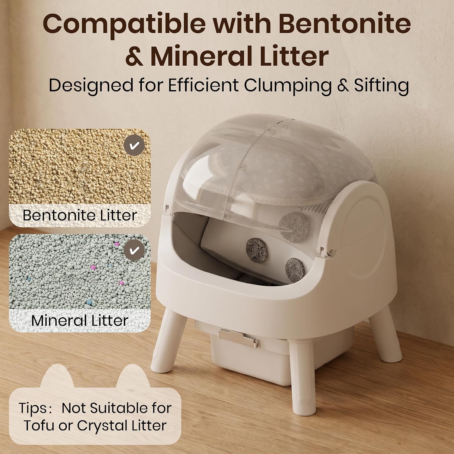 Detalle de Self-Cleaning Litter Box, 10L Waste Container
