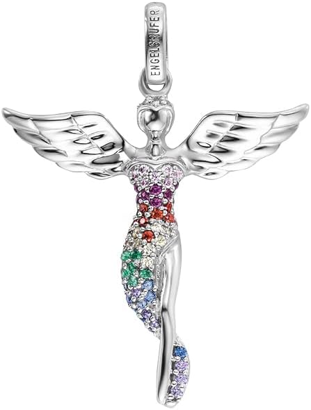 Detalle de Engelsrufer Damen Engel Anhänger aus Sterling Silber mit Zirkonia – nickelfrei, Ösenverschluss