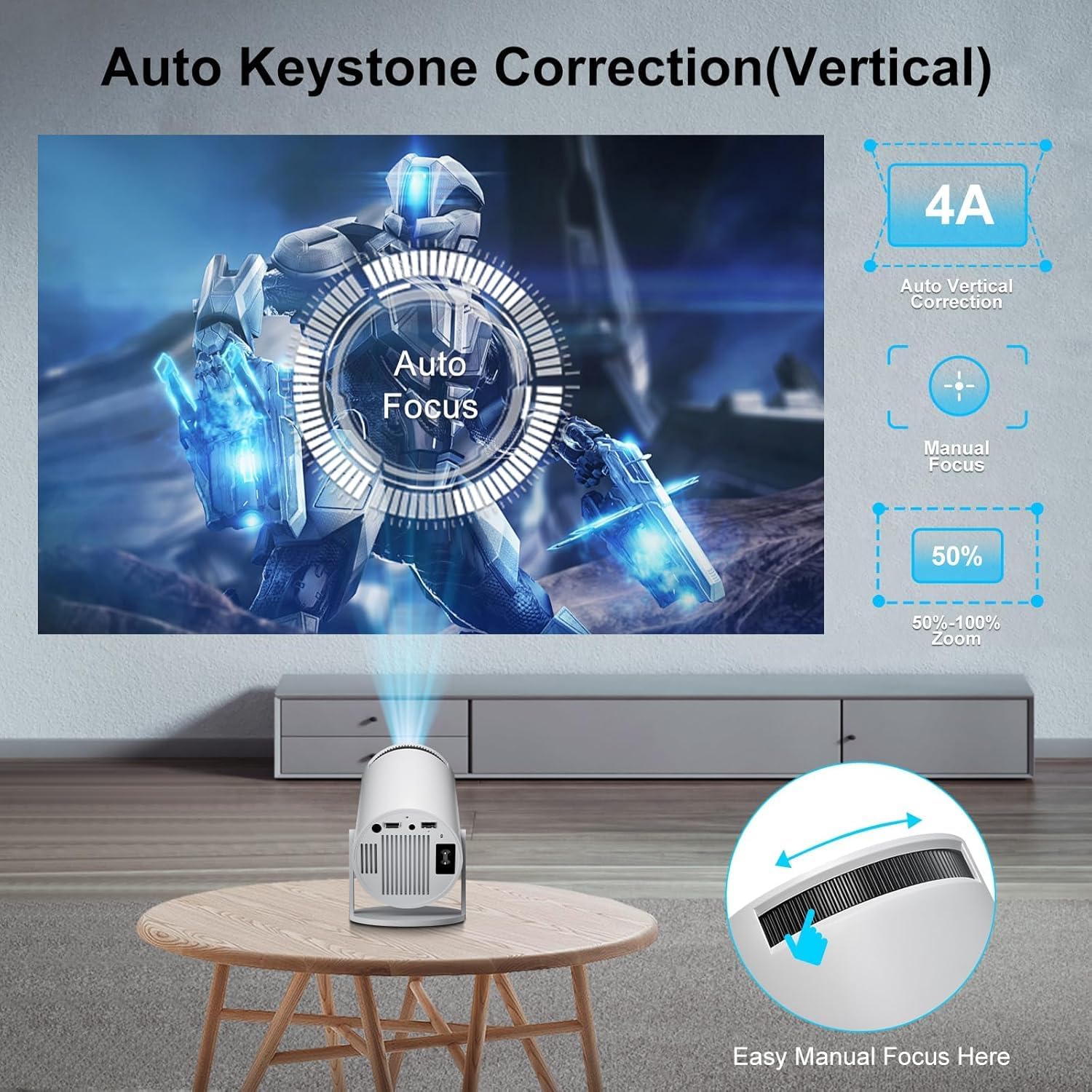 Detalle 2 de HY300Pro Mini Projector 12,000 lumens 4K