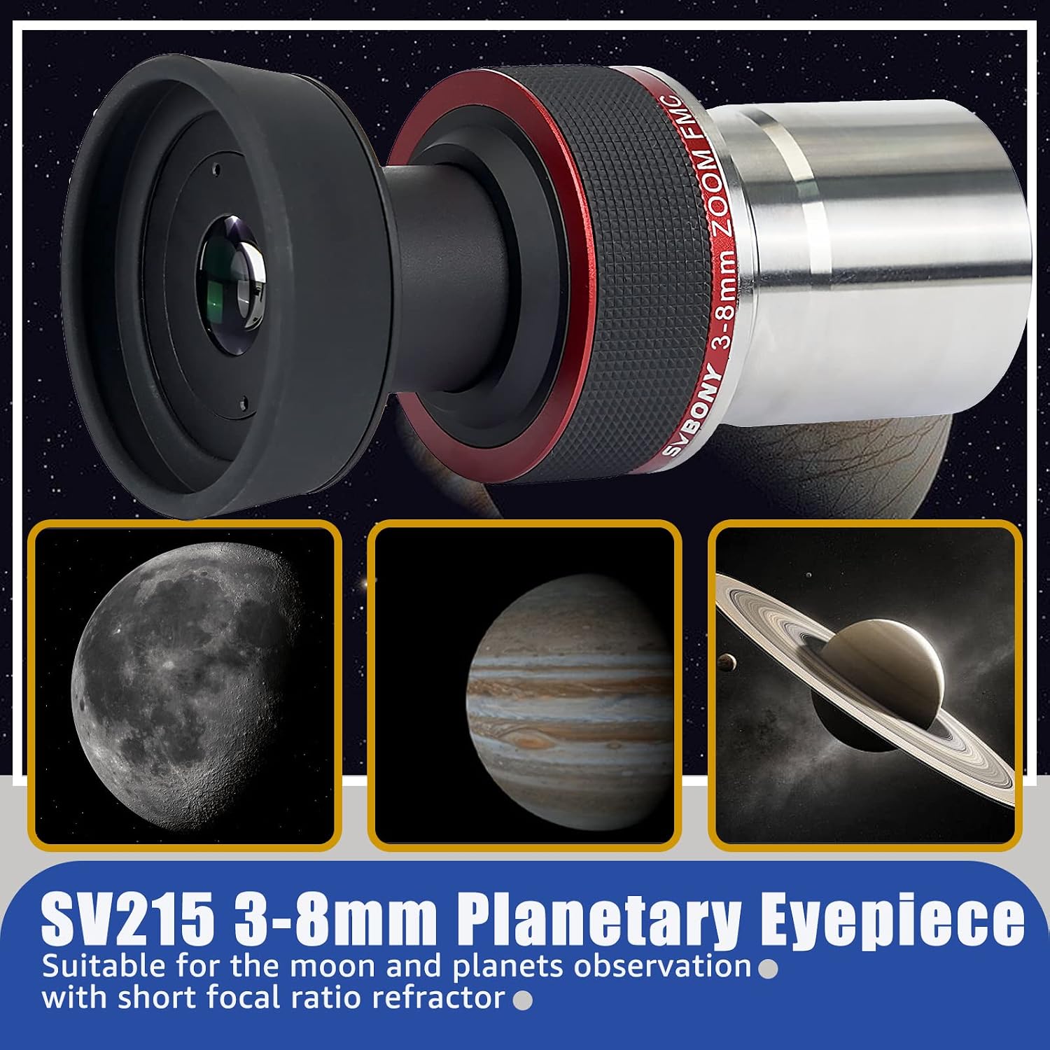Thumbnail 5 de Svbony SV215 Planeten‑Zoom Okular 3–8 mm