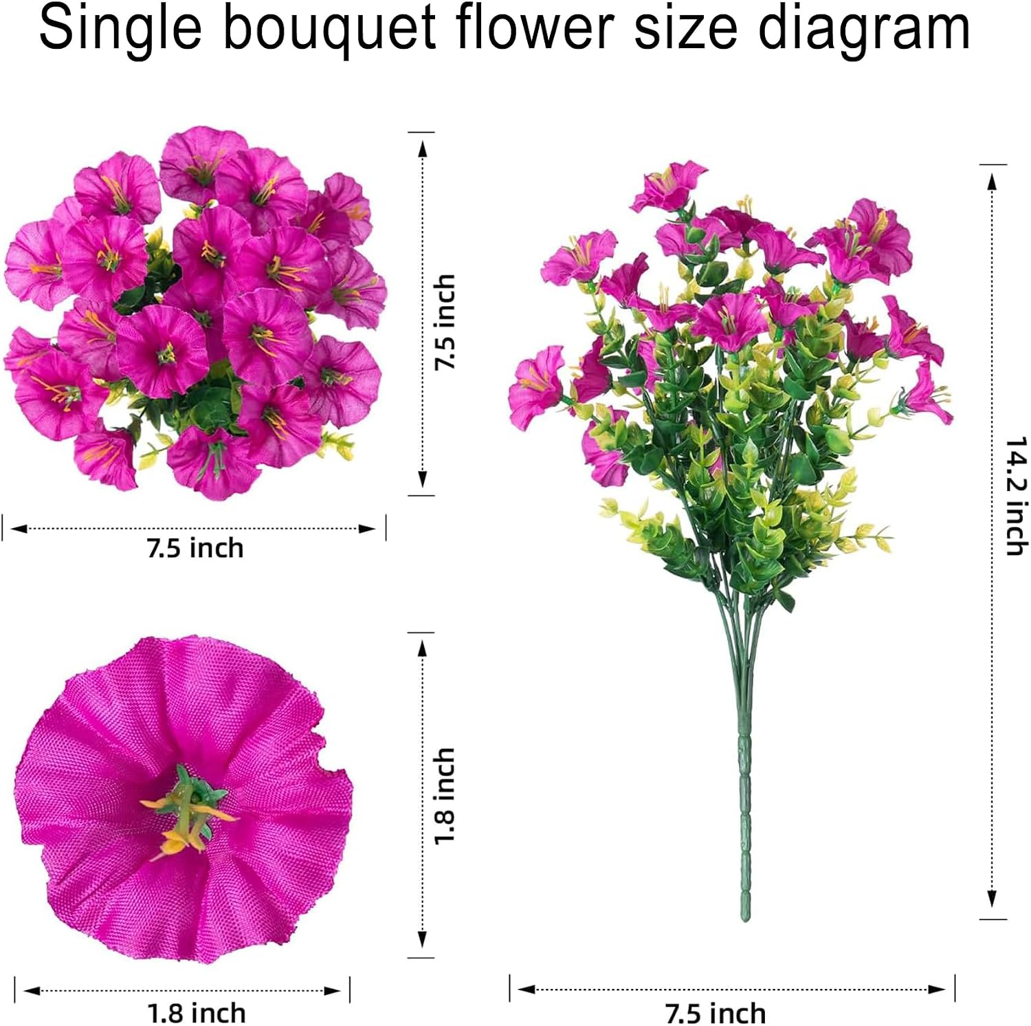 Thumbnail 3 de Morning Glory Outdoor Artificial Flowers 16 Pack