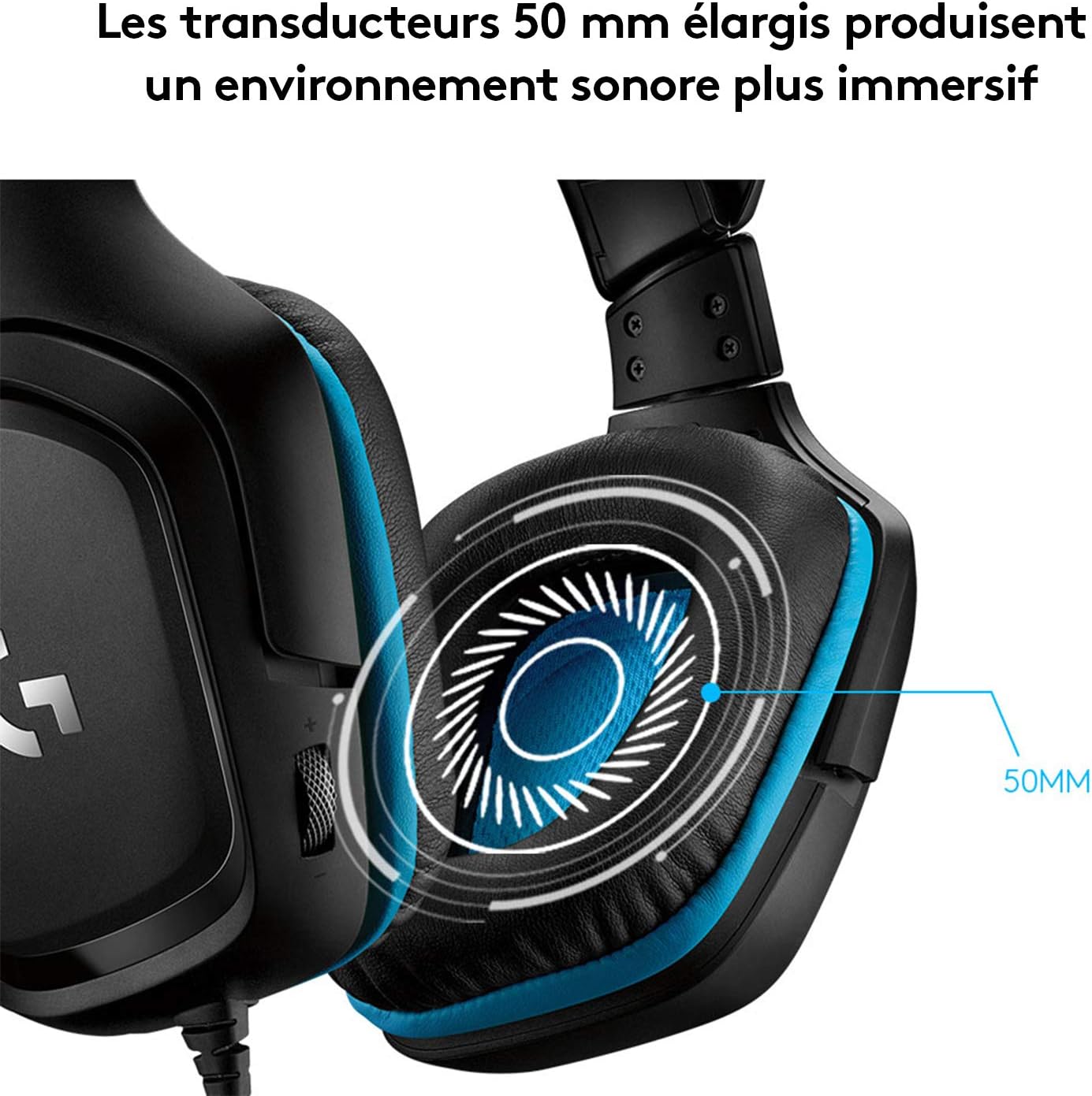 Thumbnail 3 de Logitech G432 casque gamer filaire 7.1 Surround DTS Headphone:X, micro à sourdine Flip-Up (50 mm) pour PC, PS4, Xbox One et Switch