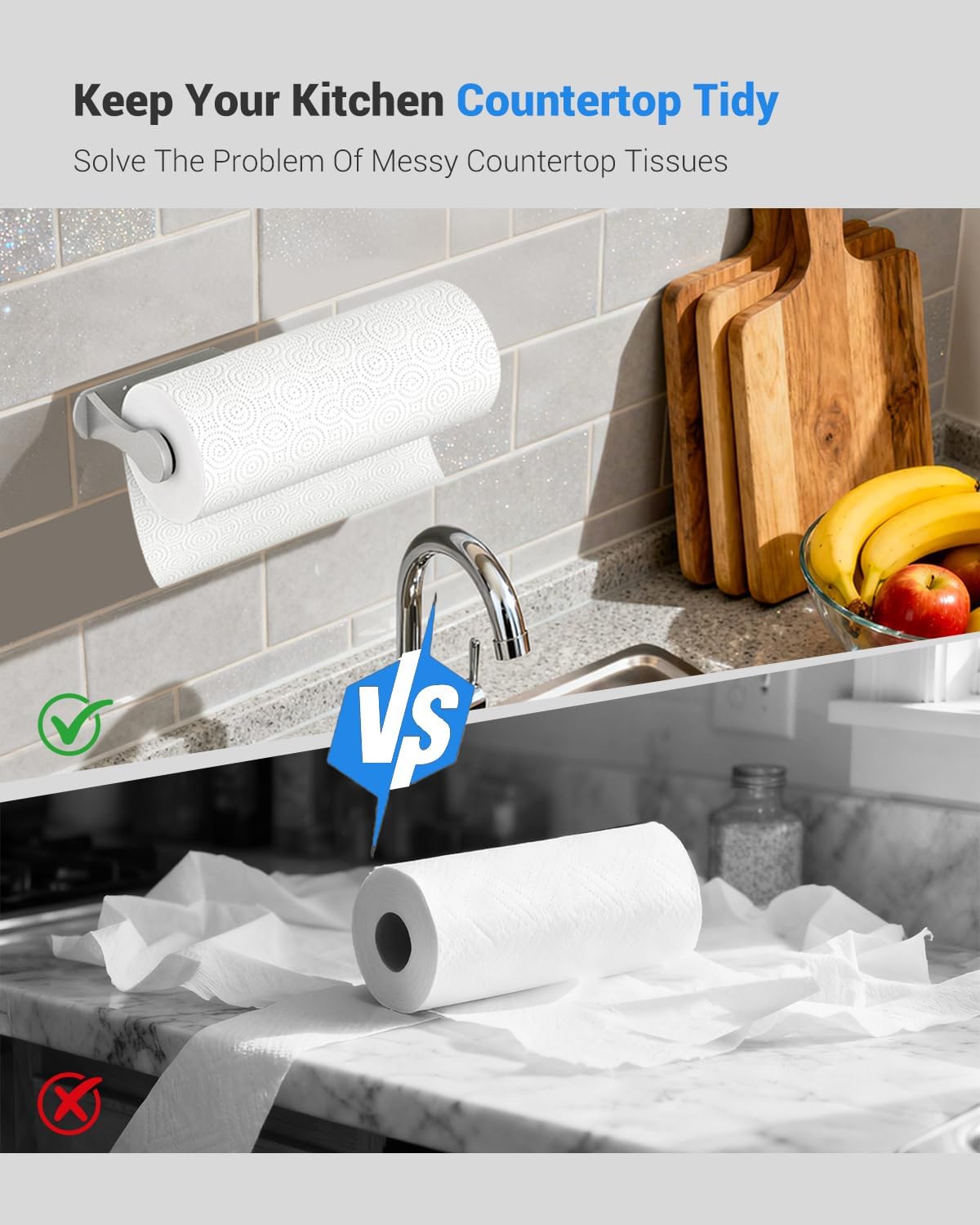 Thumbnail 2 de Under Cabinet Paper Towel Holder One-Handed Tear