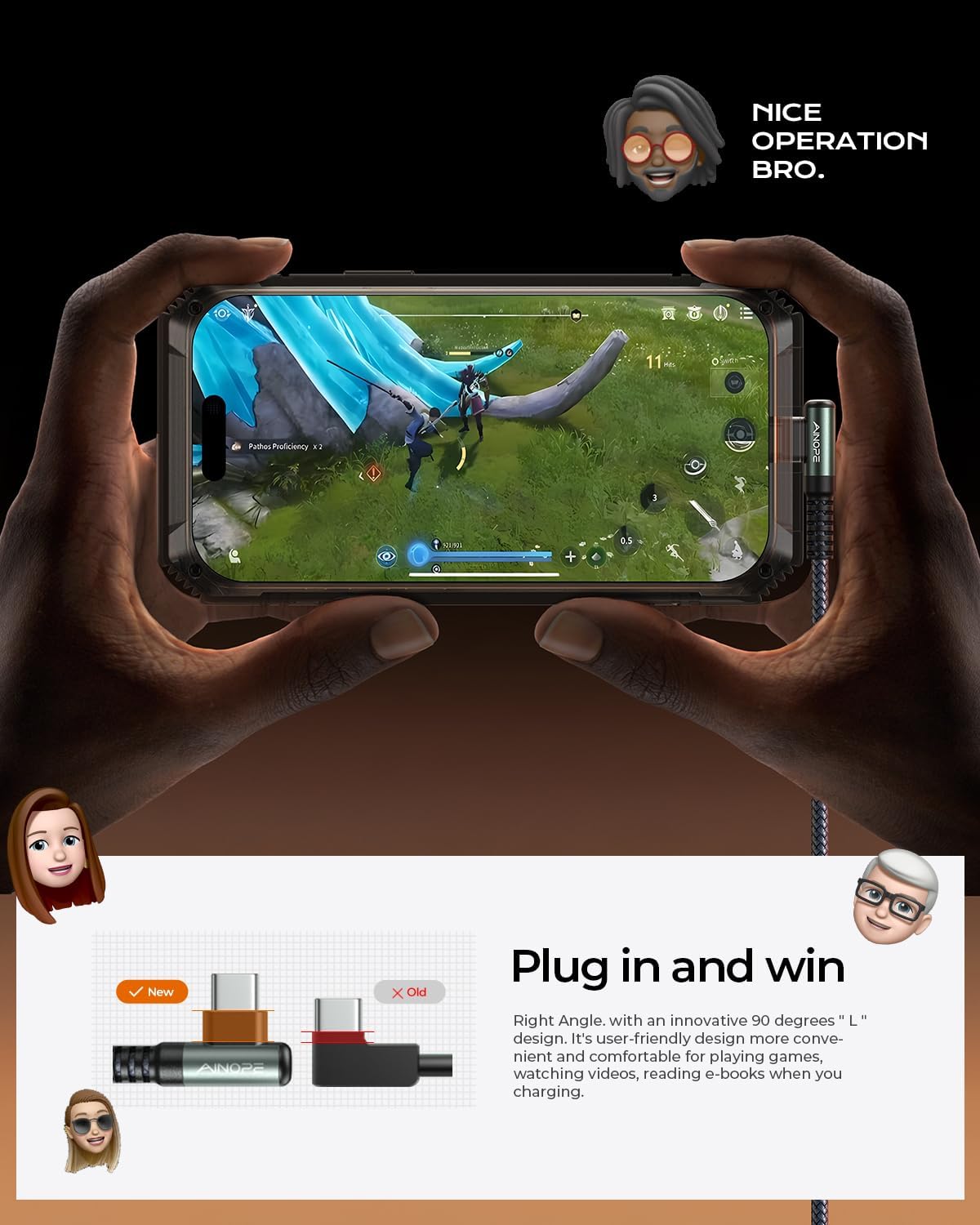 Thumbnail 3 de AINOPE USB C Charger Cable 2m — Fast Charging for iPhone & Samsung