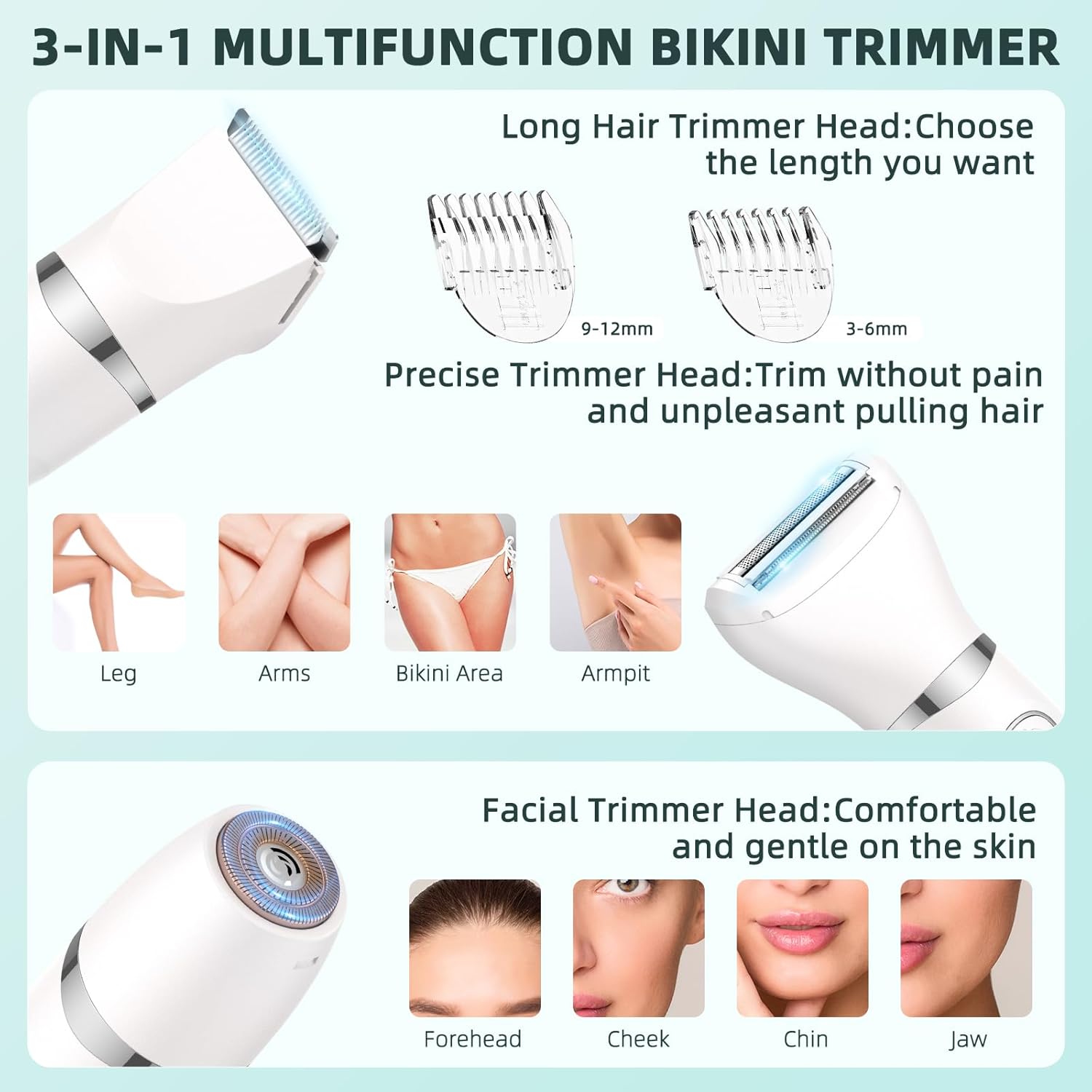Thumbnail 1 de Lady Shaver for Women: 3-in-1 Wet & Dry Bikini Trimmer (Gradient Green)