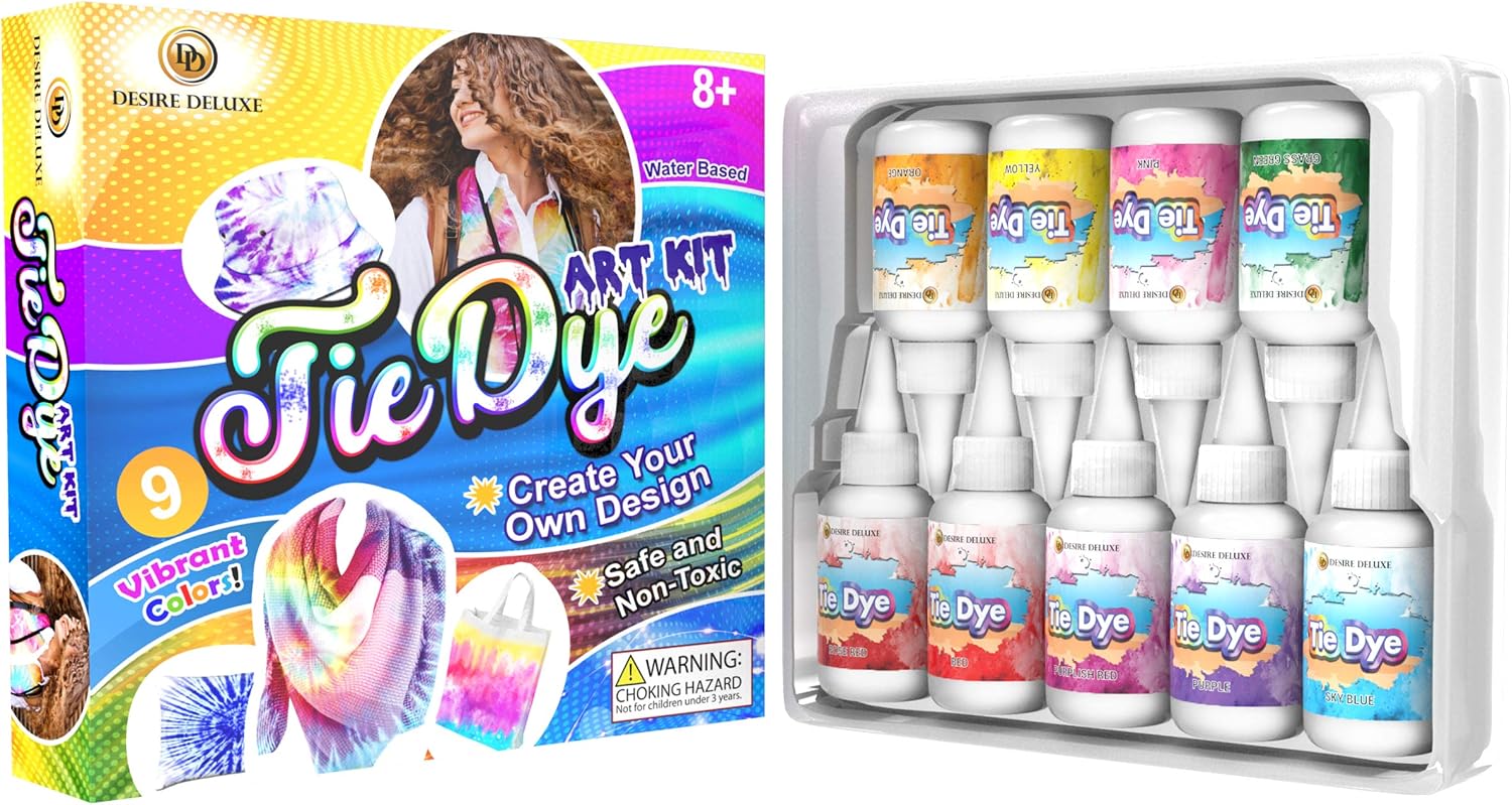 Detalle de Desire Deluxe Tie Dye Kit – 9pc Colour Dye Set for Fabric and Clothes