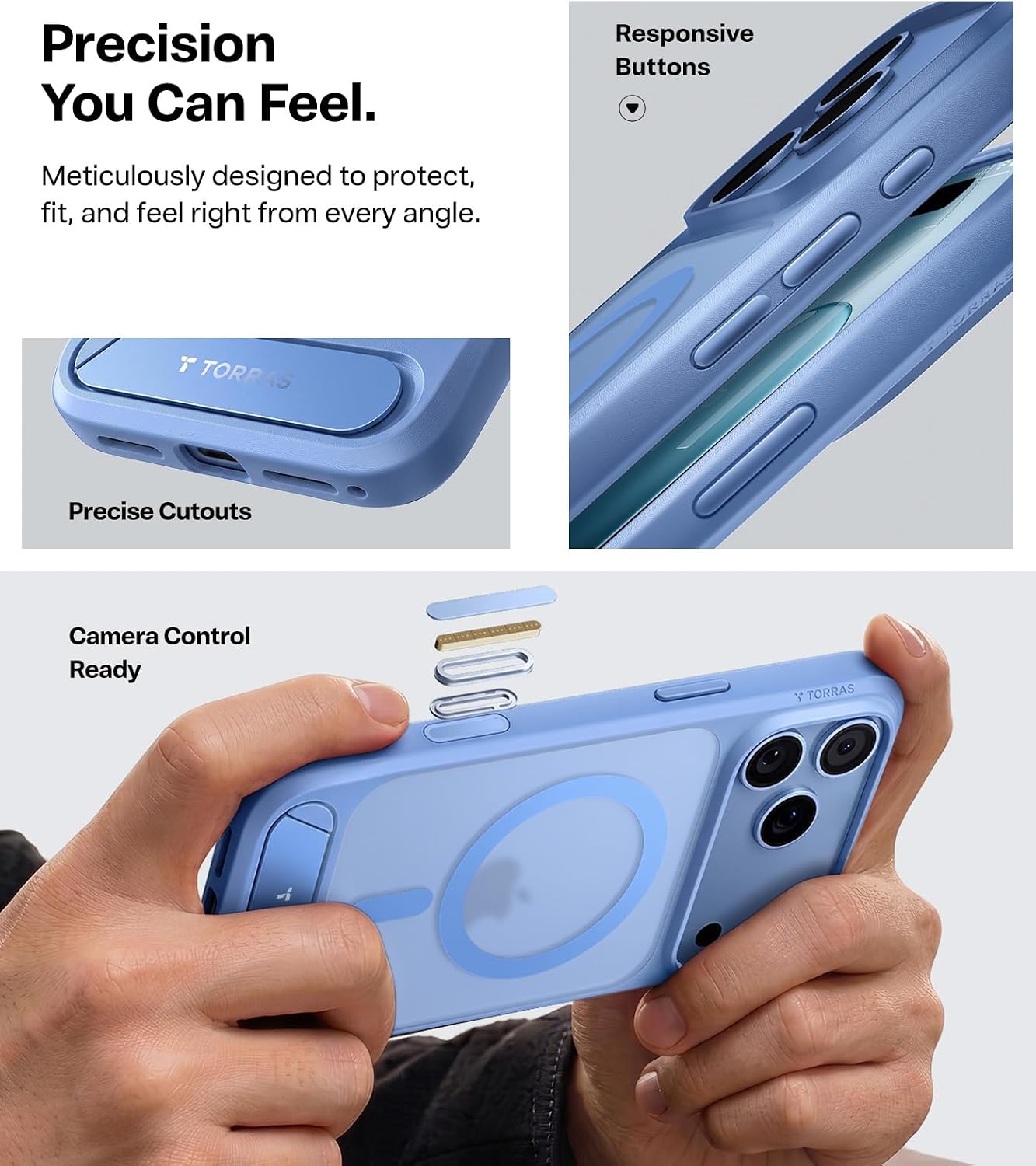 Thumbnail 6 de TORRAS Ostand L1 iPhone 18 Pro Case, Magnetic Stand, Glacier Blue