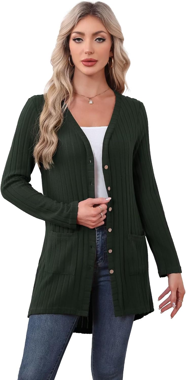 Detalle 2 de YGJIEGENG Women's Cardigans: Lightweight Open-Front Knit With Pockets