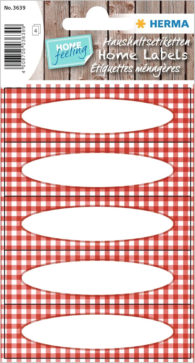 Detalle de HERMA 3784 självhäftande syltetiketter i papper, fruktmotiv, 76 × 35 mm