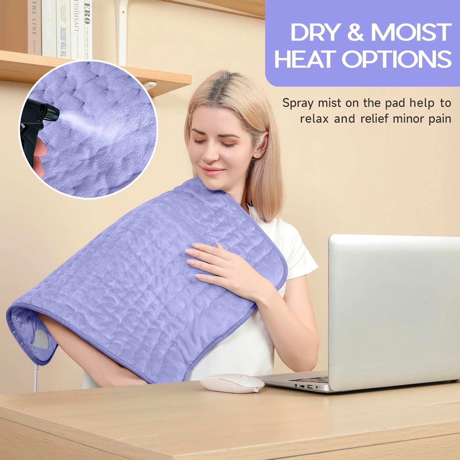 Thumbnail 4 de Electric Heating Pad for Back, Neck & Shoulders with Dry/Moist Heat