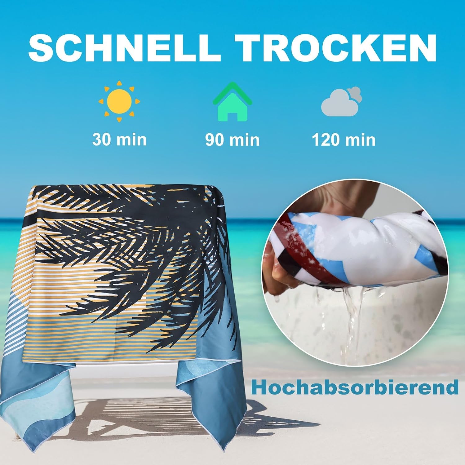 Thumbnail 4 de Asbtos Strandtuch Groß 180 x 100 cm