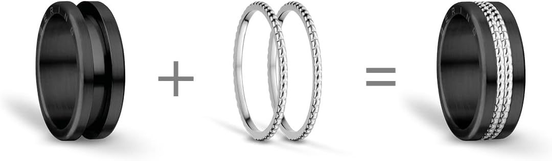 Thumbnail 1 de BERING Damen Ring noir – Arctic Symphony Collection, acier inoxydable 316L