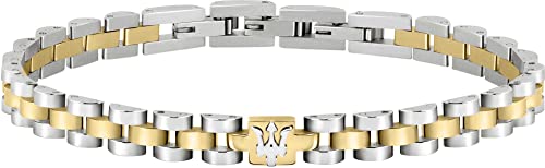 Detalle de Maserati Jewels Bracciale Uomo 21 cm in Acciaio con Finitura Oro – JM320AST09