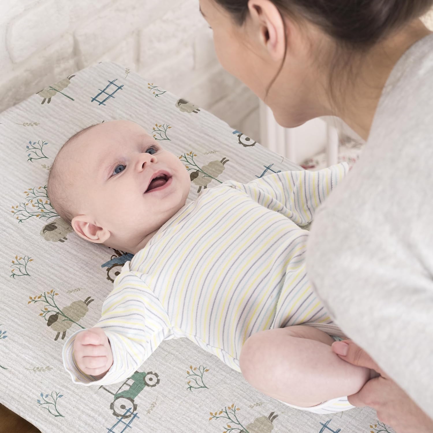 Thumbnail 3 de GLLQUEN Baby Bassinet Fitted Sheets 83x43cm
