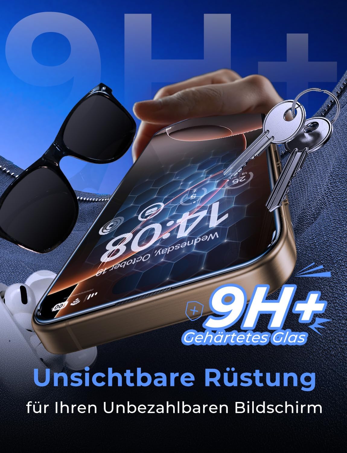 Thumbnail 2 de MAGIC JOHN Schutzfolie 2er Set iPhone 16 Pro