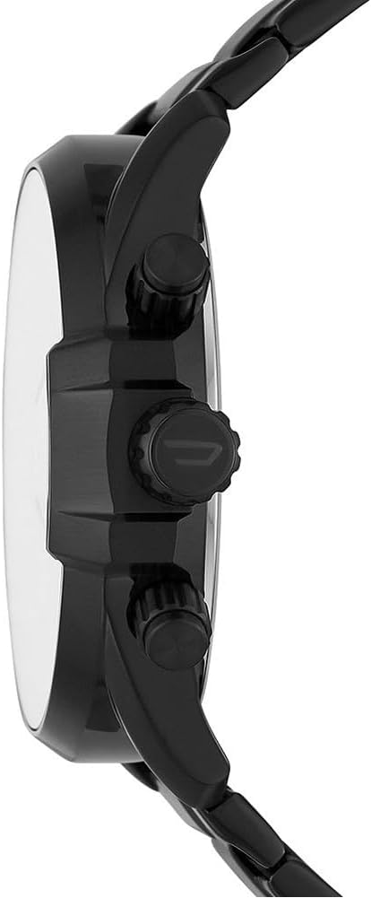 Detalle de Diesel MS9 Herren-Uhr – Chronograph, 48 mm, rundes Edelstahlgehäuse, Zifferblatt in Schwarz