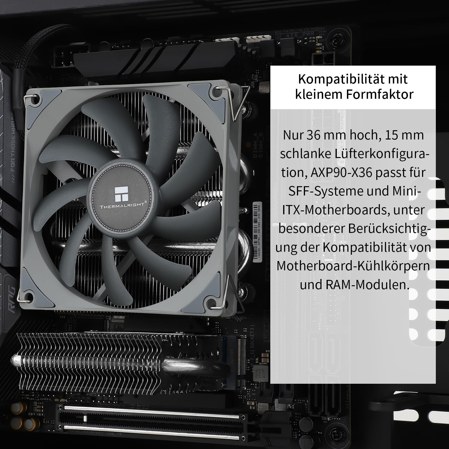 Thumbnail 5 de TR-Thermalright AXP90 X36 CPU-Kühler (Low Profile, 4 Heatpipes, 92 mm) für AM4/AM5 & Intel LGA 1851/1700