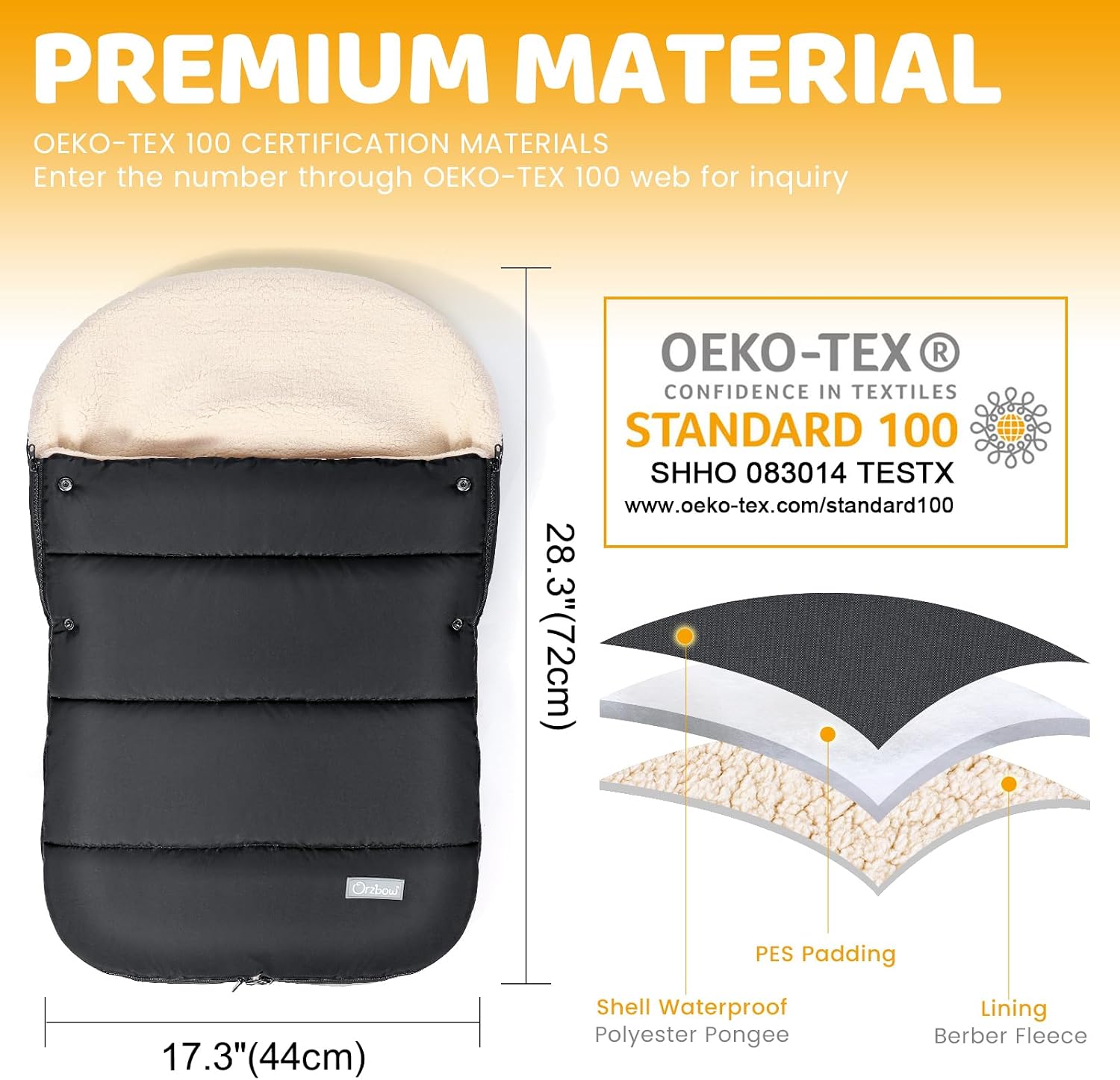 Thumbnail 4 de Orzbow Baby Car Seat Footmuff — waterproof, cosy pram cover