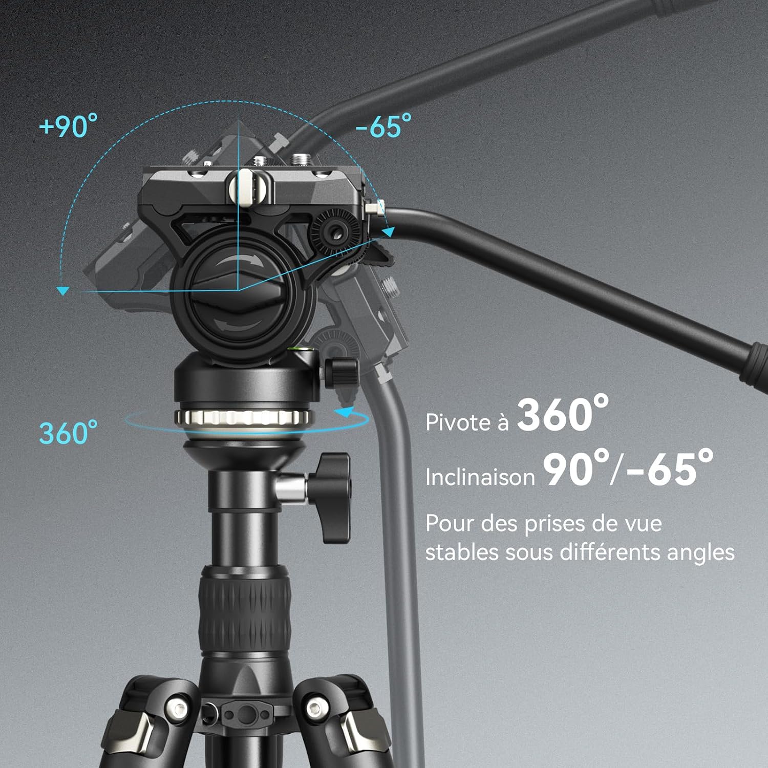 Detalle 2 de SMALLRIG CT210 Trépied vidéo 192 cm