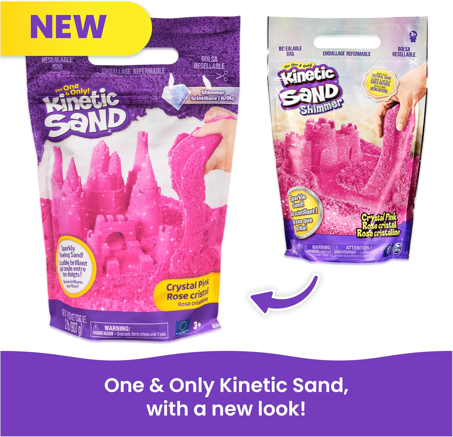 Thumbnail 4 de KINETIC SAND 907 g Arena mágica rosa con purpurina
