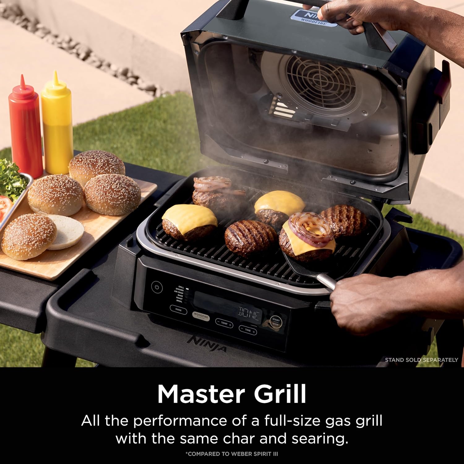 Detalle 2 de Ninja OG321C Woodfire Outdoor Grill & Smoker, 6-in-1 with Air Fry