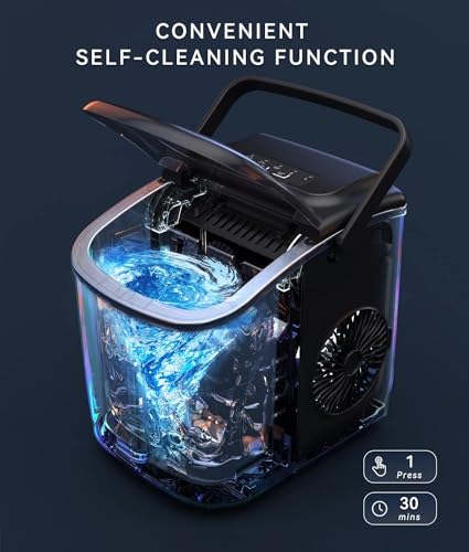 Detalle de ecozy Machine à glaçons, 9 glaçons en 6 min, 2 tailles, jusqu’à 12 kg/24 h
