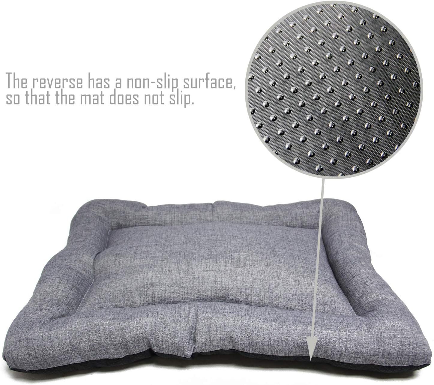 Detalle de BPS Coperta e materassino per cani e gatti – cuccia antiscivolo, taglie S/M/L, M 87 x 67 cm, grigio