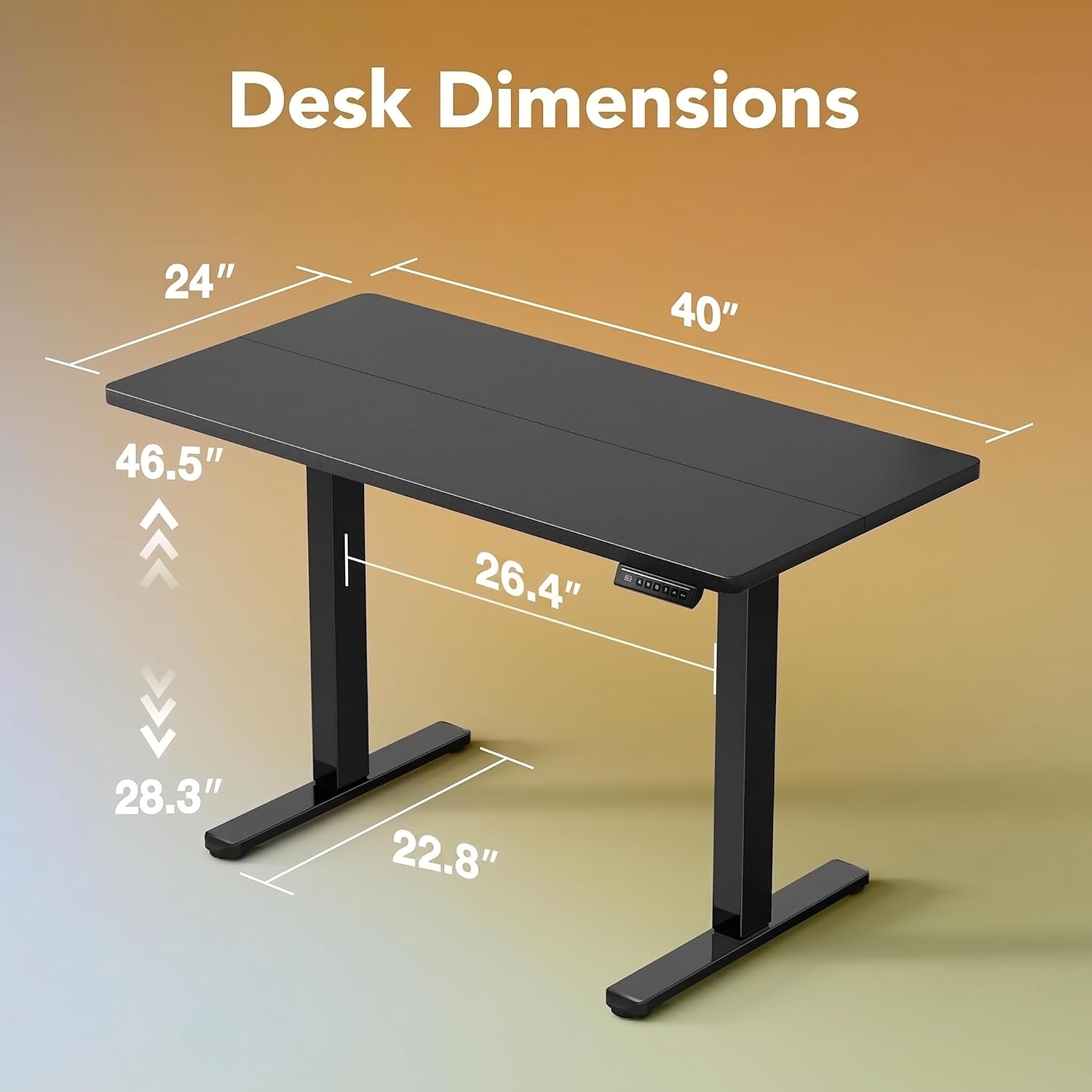 Detalle de HUANUO Electric Standing Desk, 40 x 24 Inches
