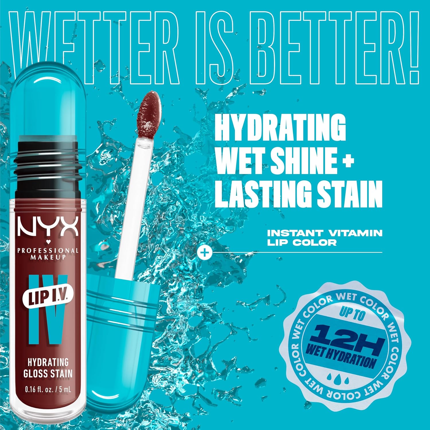 Detalle de NYX Professional Makeup Gloss e Tinta Labbra Idratante 2in1 05 Mocha Me Wet