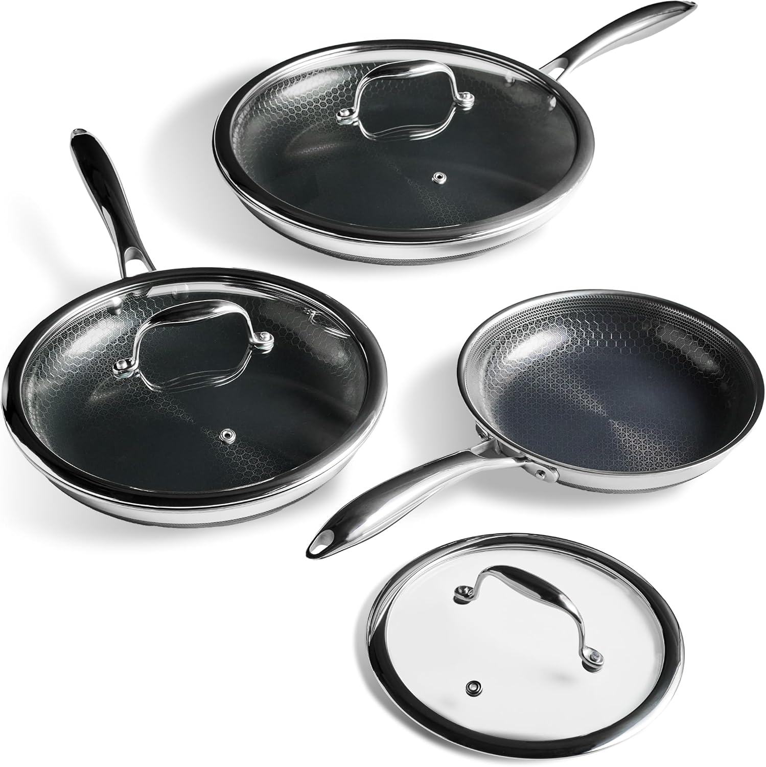 Detalle de HexClad 6-Piece Nonstick Fry Pan Set