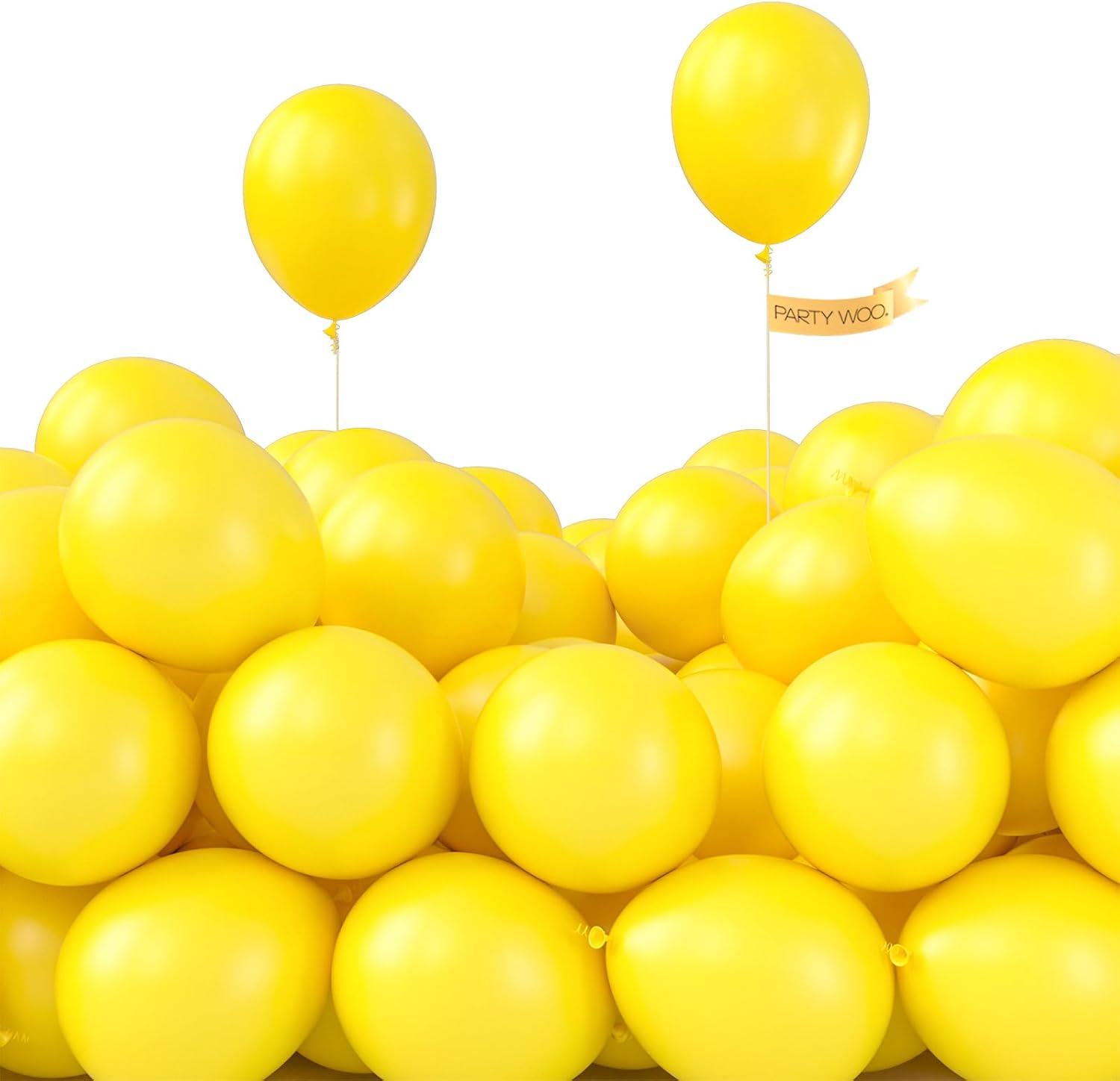PartyWoo 5in Yellow Balloons 100 Pack 🎈