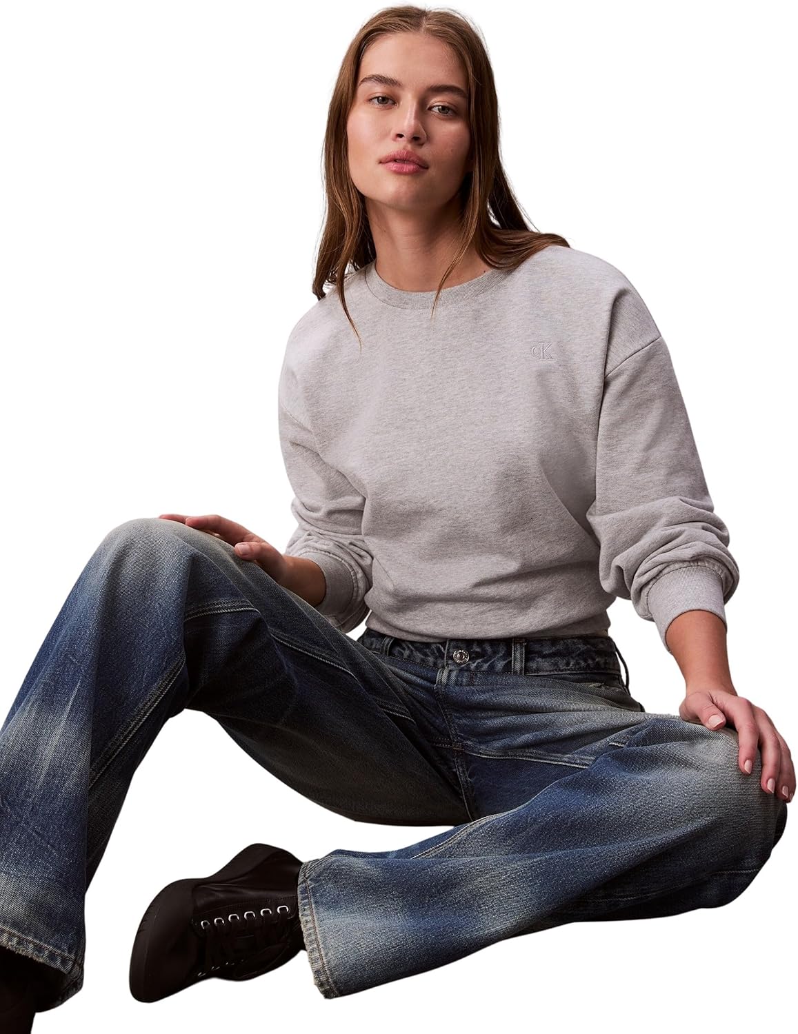 Thumbnail 3 de Calvin Klein Donna Felpa Archive Logo French Terry girocollo