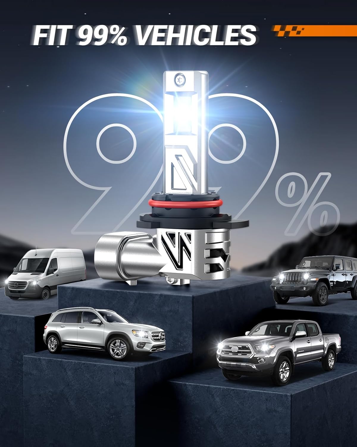 Thumbnail 5 de SEALIGHT 9012 LED Headlight Bulbs (Pack of 2) — 6500K Cool White, 1:1 Plug-and-Play Design