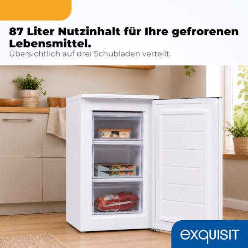 Detalle de Exquisit GS581-040Cweiss Gefrierschrank – 87 L Nutzinhalt, 85,5 cm Höhe