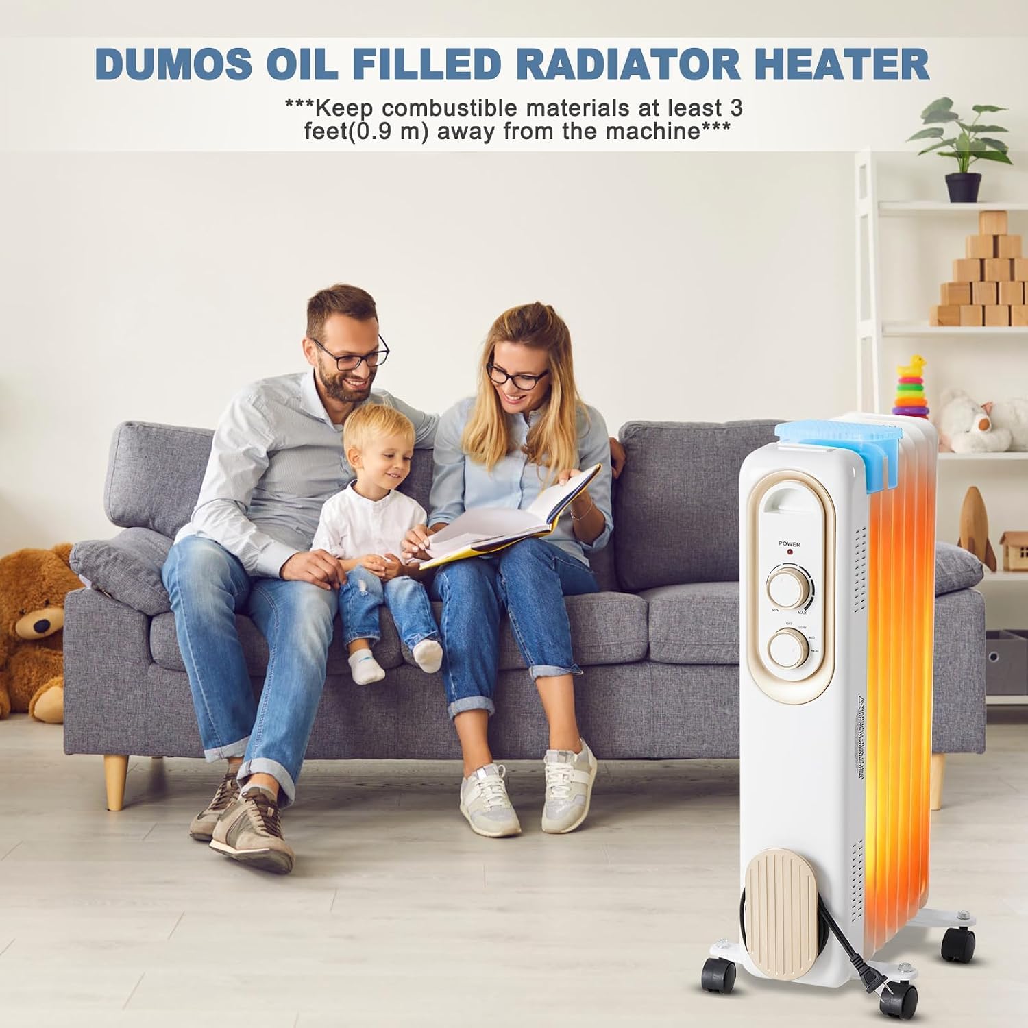 Thumbnail 6 de Dumos Oil-Filled Radiator Heater 1500W