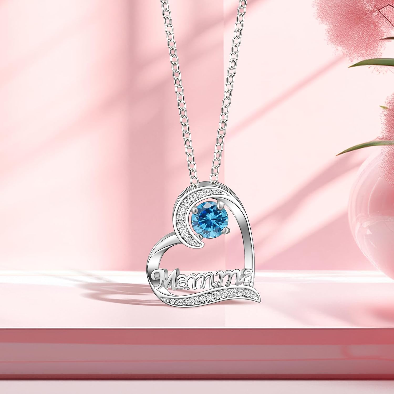 Thumbnail 1 de VGWON Collana per Festa della Mamma con pendente a cuore in acciaio inox