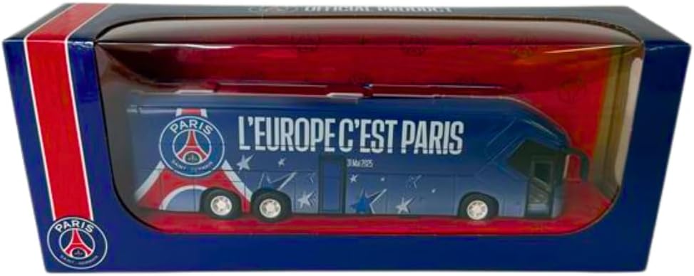 Detalle de PSG - Bus Paris Saint Germain Edition Champions 2025, Bleu – modèle miniature 1/50