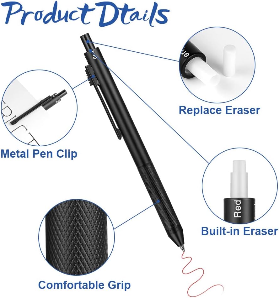 Detalle de AUAUY M1-3417268 4-in-1 pen met 3 kleuren en 0,5 mm potlood