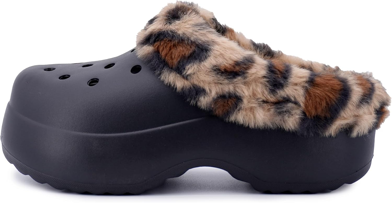 Detalle de JOMIX winterpantoffels voor dames, gesloten klomp met imitatiebont en EVA-zool