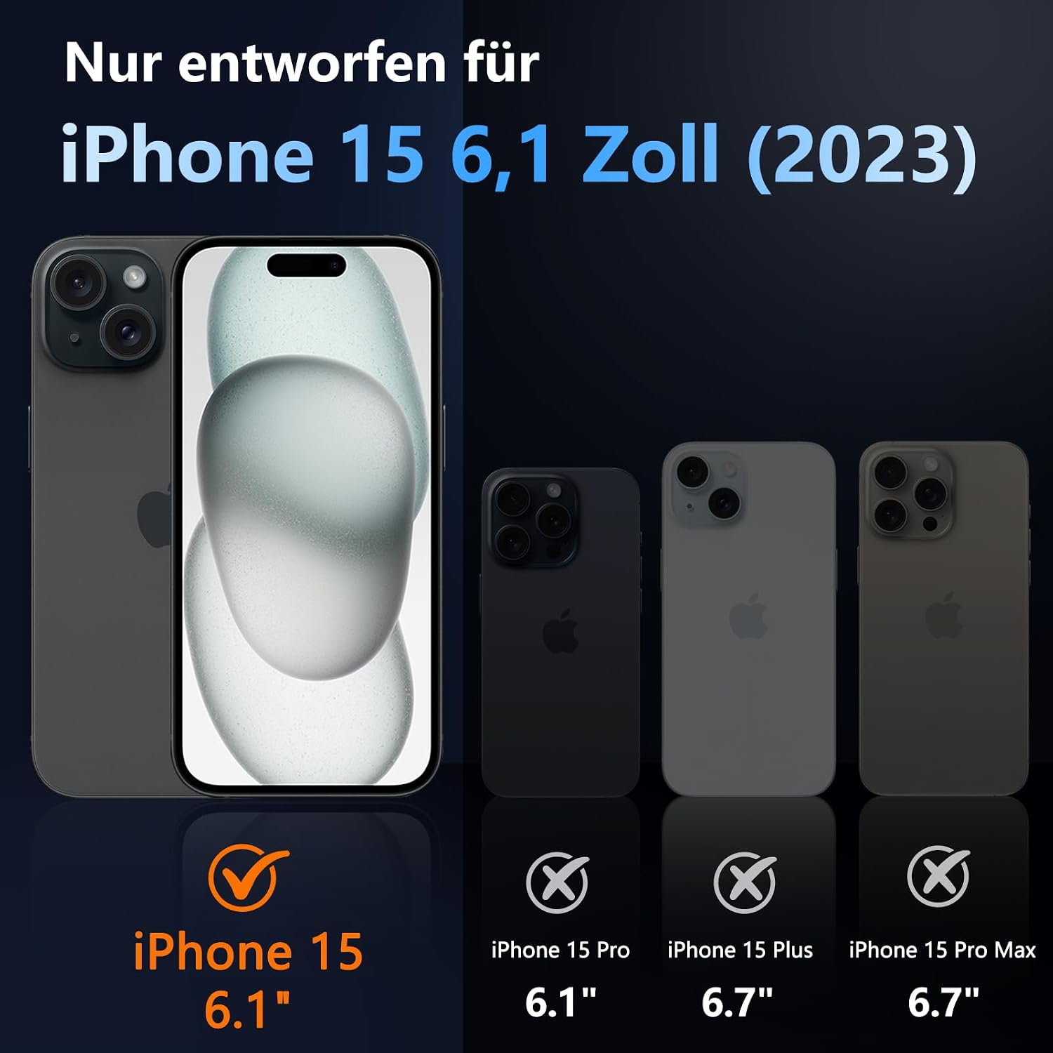 Detalle 2 de OWKEY Hülle iPhone 15 6,1 Zoll MagSafe