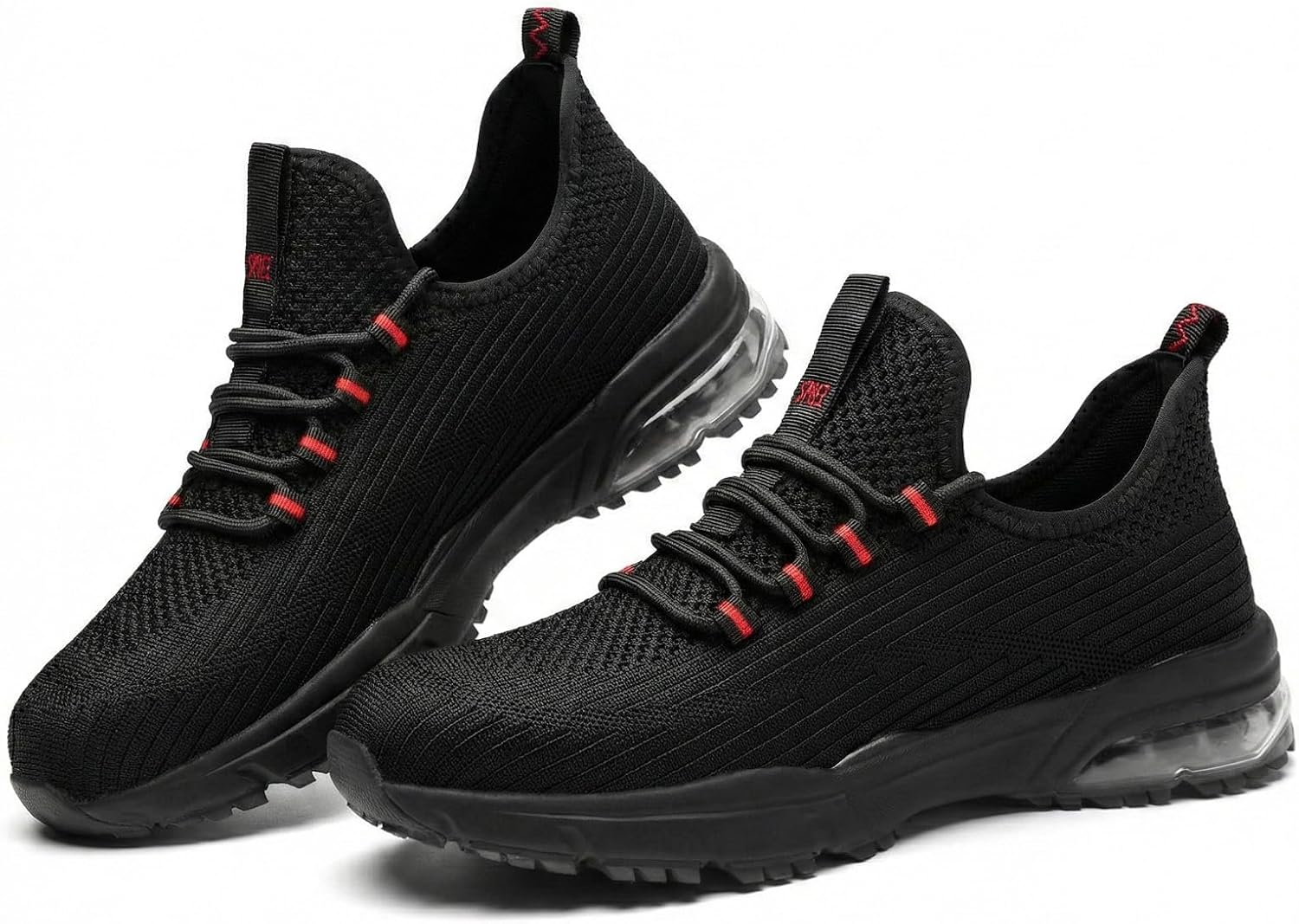 Detalle de SPIEZ Chaussures de Sécurité Hommes et Femmes – Chaussures légères à embout composite, slip-on noir/rouge EU 37-46