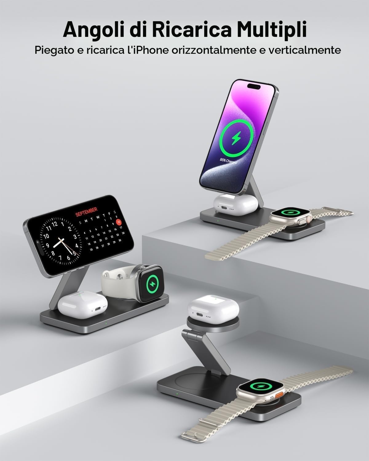 Thumbnail 4 de Caricatore Wireless MagSafe 3 in 1 15W