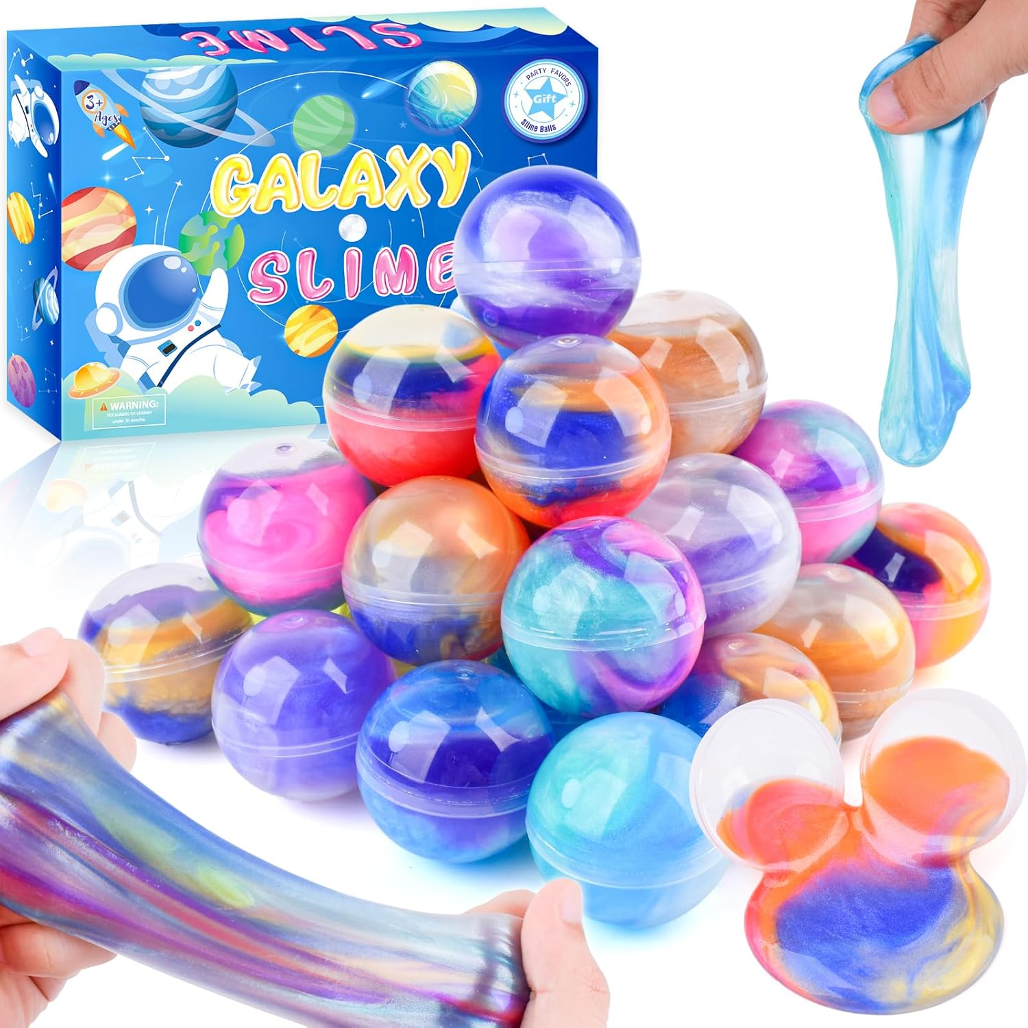 Detalle de Galaxy Slime Party Favors for Kids slime ball blind box kit (9 jars) – non-sticky, sensory stress relief