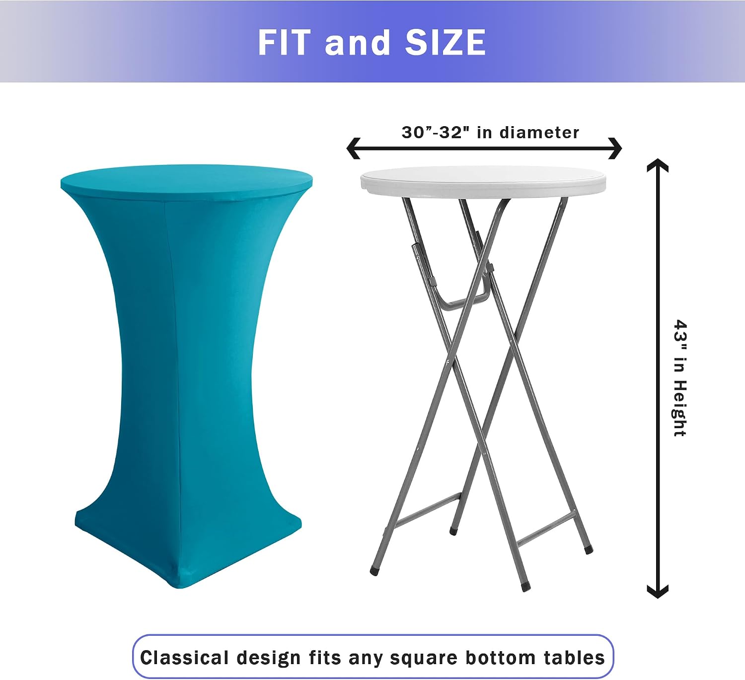 Thumbnail 4 de HolidayIdeas Cocktail Table Covers 2 Pack
