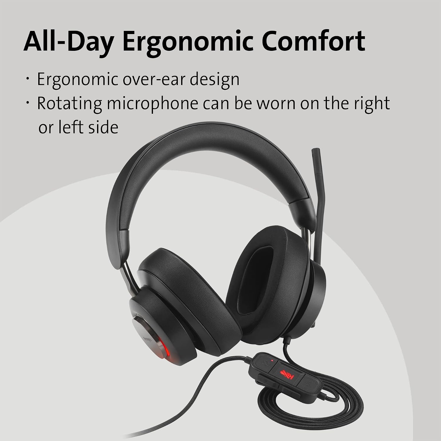 Thumbnail 2 de Kensington H2000 USB‑C Over-Ear Headset mit Mikrofon (K83451WW) für Windows & macOS