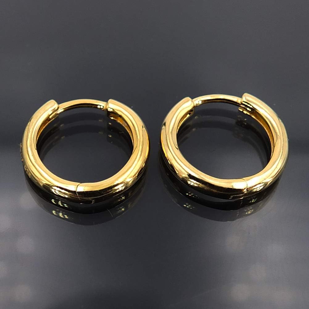 Thumbnail 3 de Silber-Creolen Ohrringe 14 mm, 925 Sterling Silber, 24 kt vergoldet – NOBEL SCHMUCK®