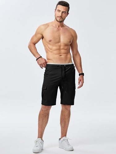 Detalle de Elegancity Herren Cargo Shorts Schwarz – bequeme Freizeithose mit Regular Fit