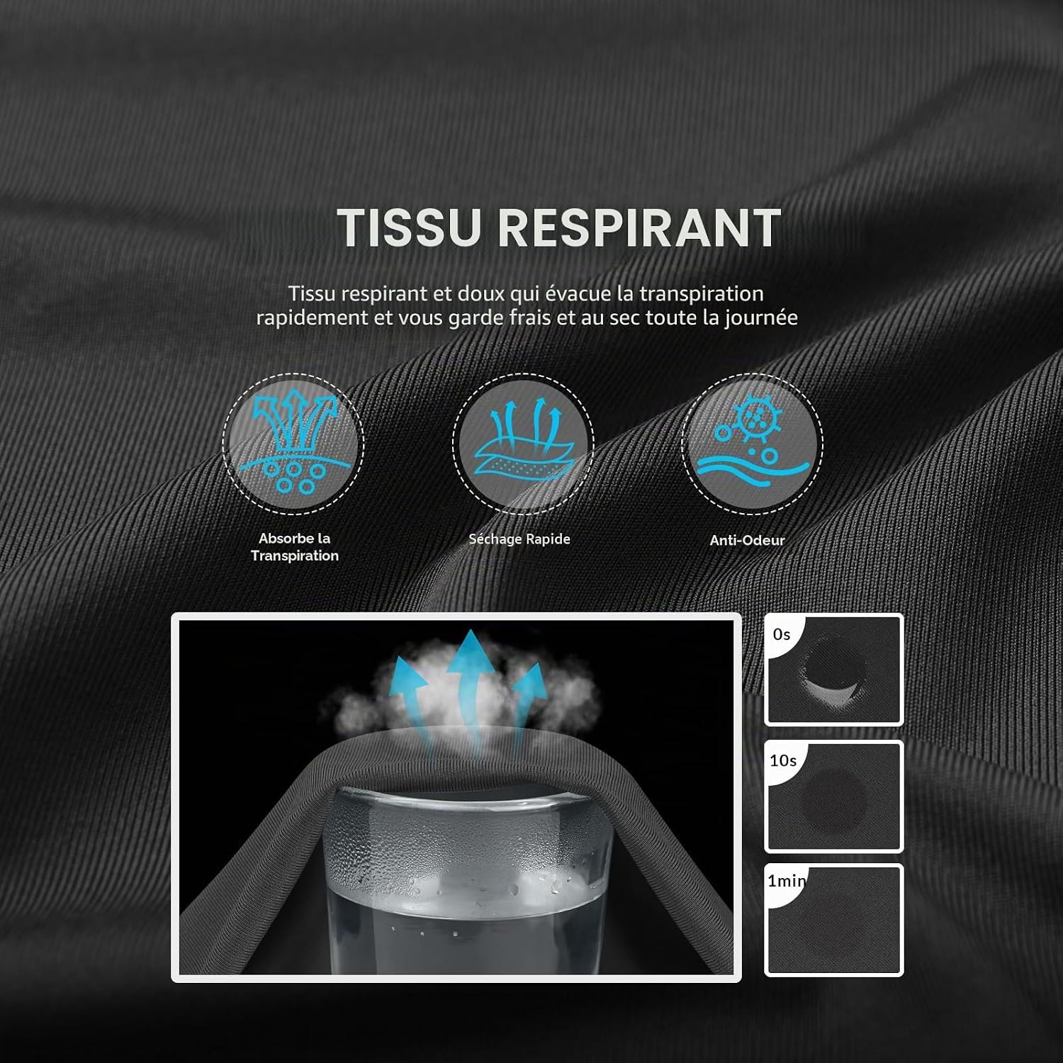 Detalle de MEETYOO Tee Shirt Homme à manches longues – Baselayer textile pour Running et Fitness