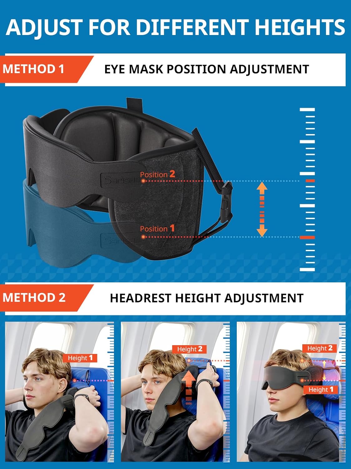 Thumbnail 6 de SARISUN Travel Pillow: 360° Neck Support with Eye Mask for Long Flights